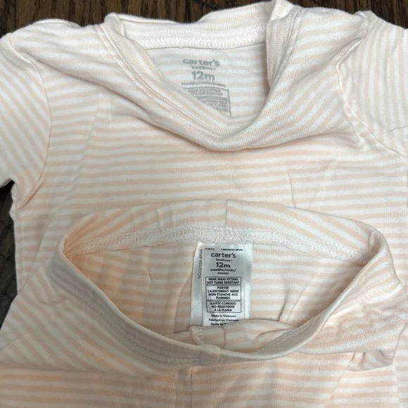 Carter's 12 Month Pajama Separates, Set of Two. Clementines and Stripes - Picture 2 of 11